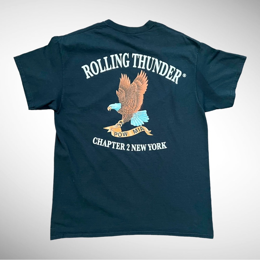 Rolling Thunder 2017 New York Chapter 2  American Eagle Black Shirt Men Large